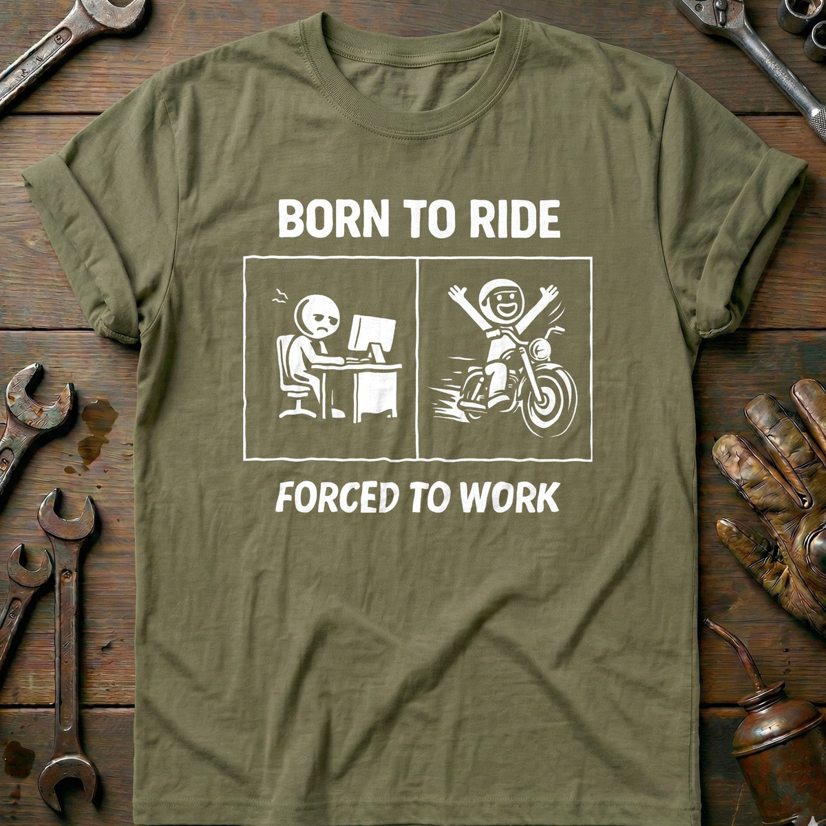 Olive - FORCED TO WORK 026 T Shirt