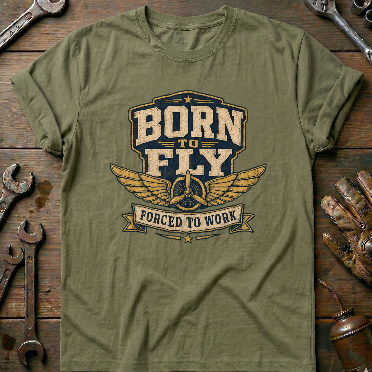 Olive - Forced To Work V2 T Shirt