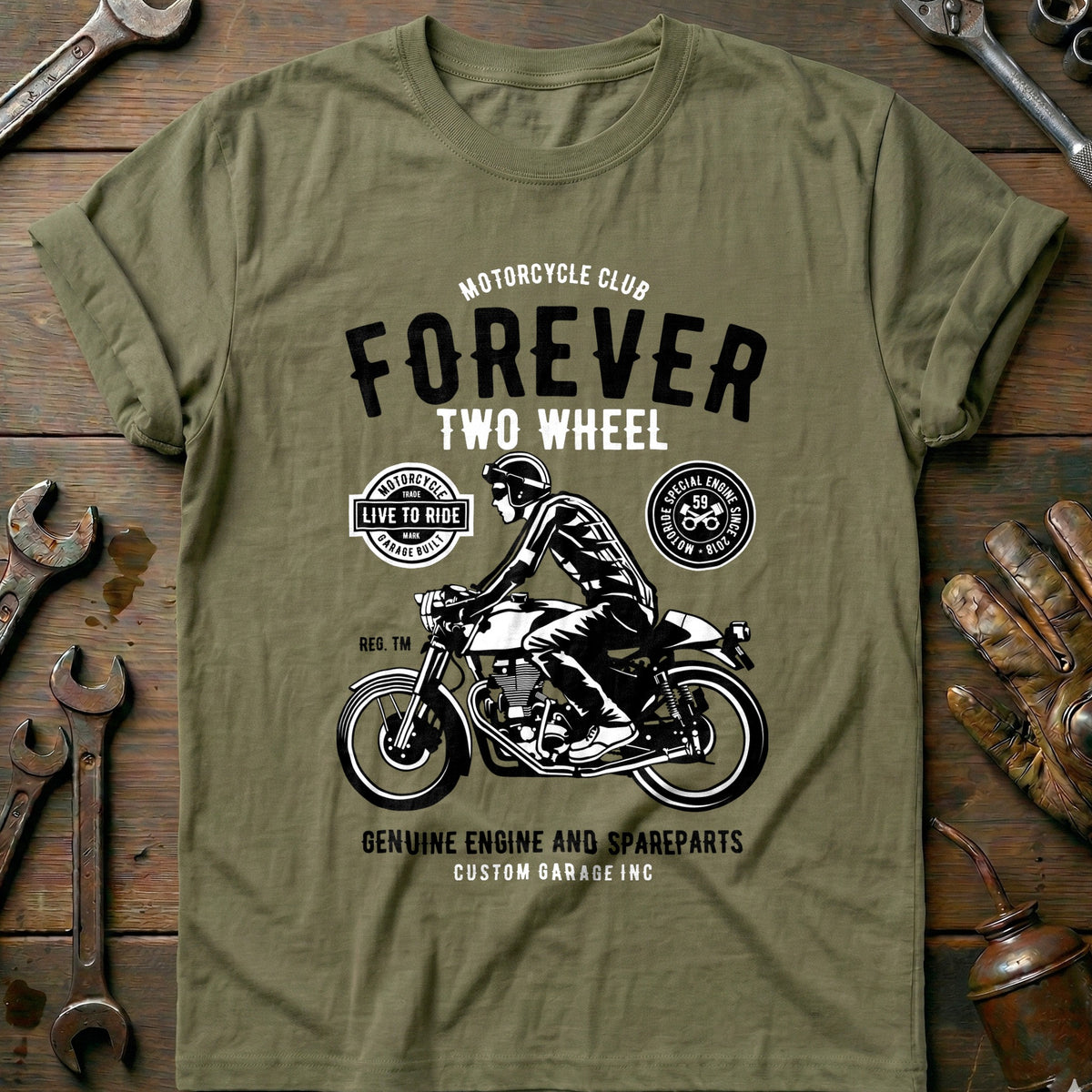 Olive - Forever Two Wheels 55 T Shirt