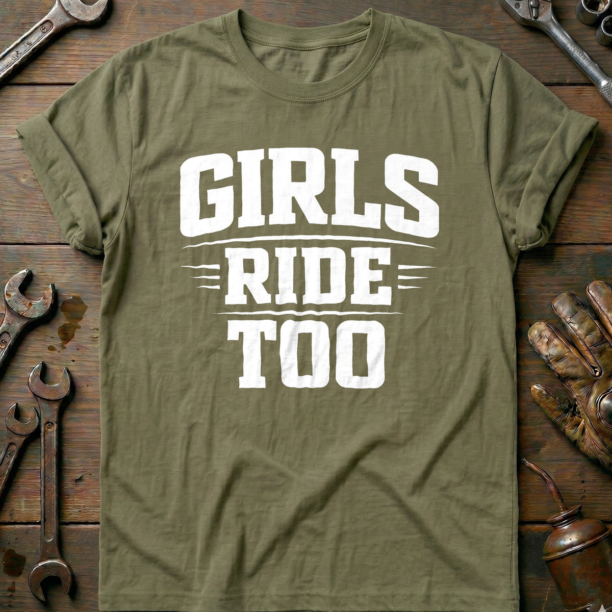 Olive - GIRLS RIDE TOO 026 T Shirt