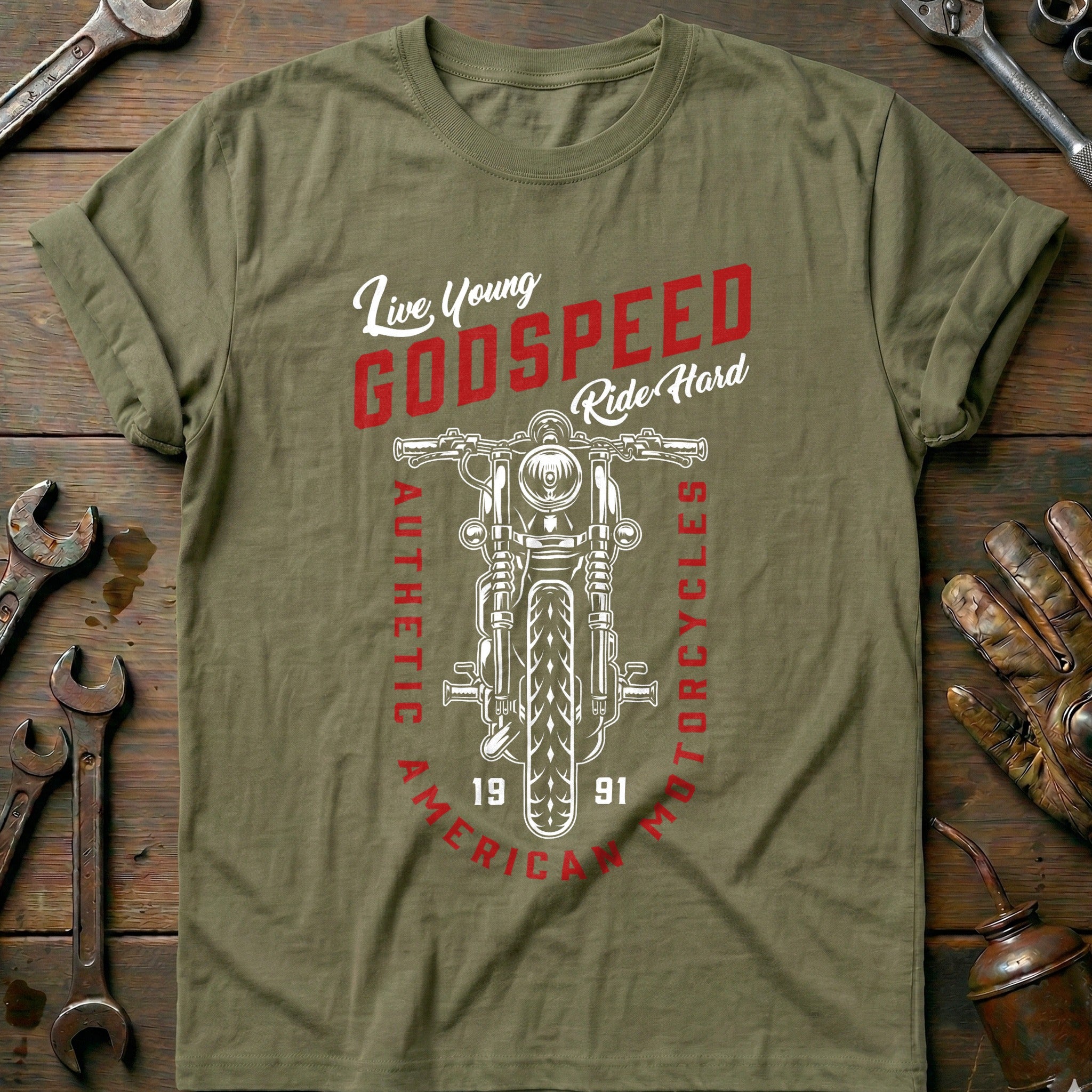Olive - Godspeed Vintage T Shirt