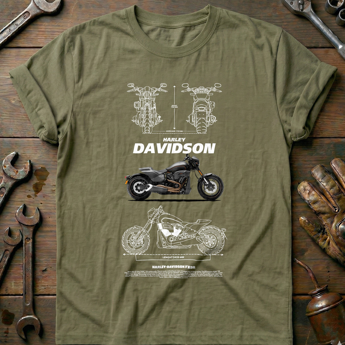 Olive - HARLEY FXDR 2 T Shirt