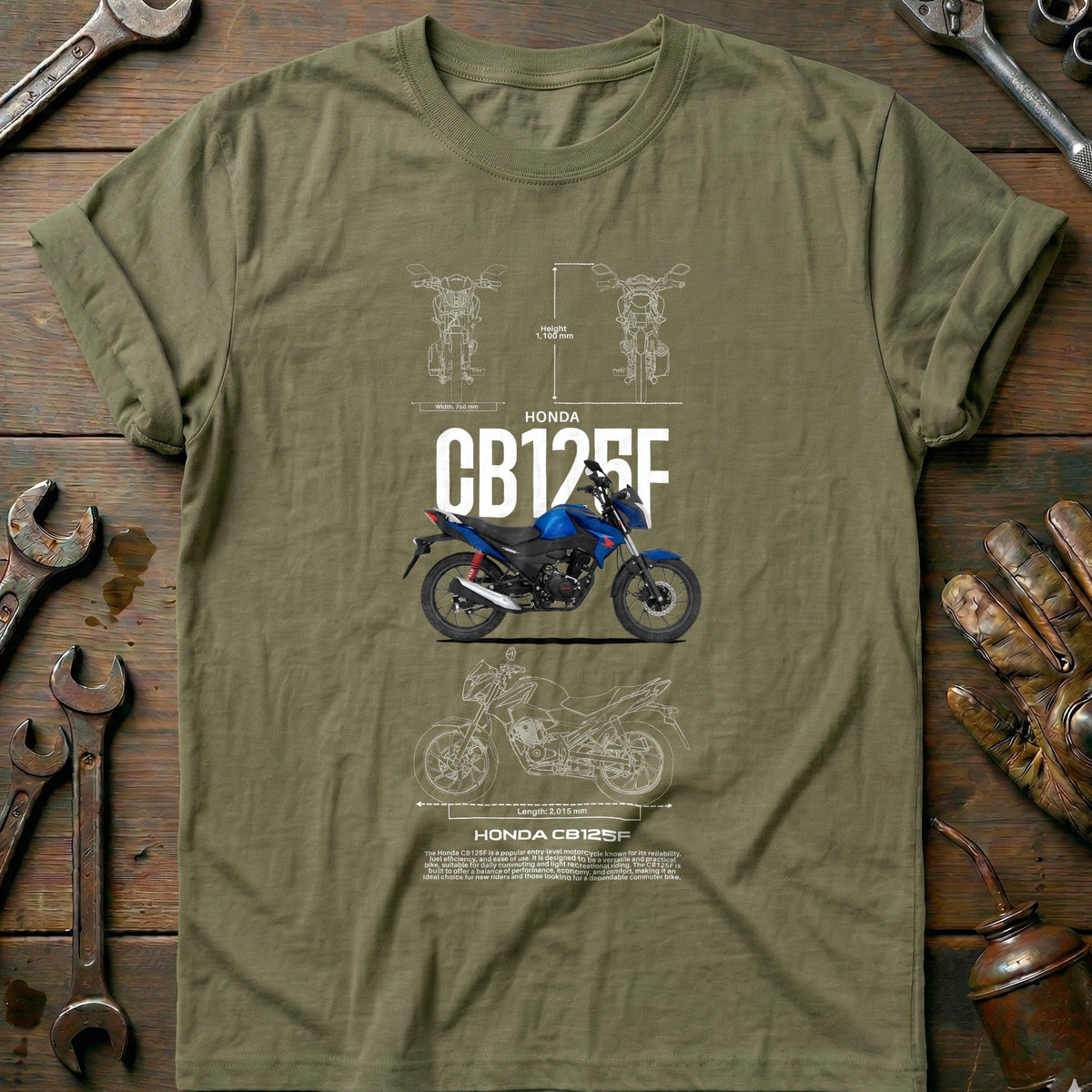 Olive - HONDA CB125F T Shirt