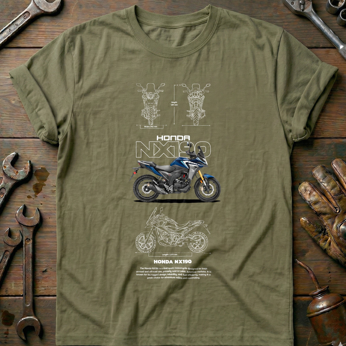 Olive - HONDA NX190 T Shirt