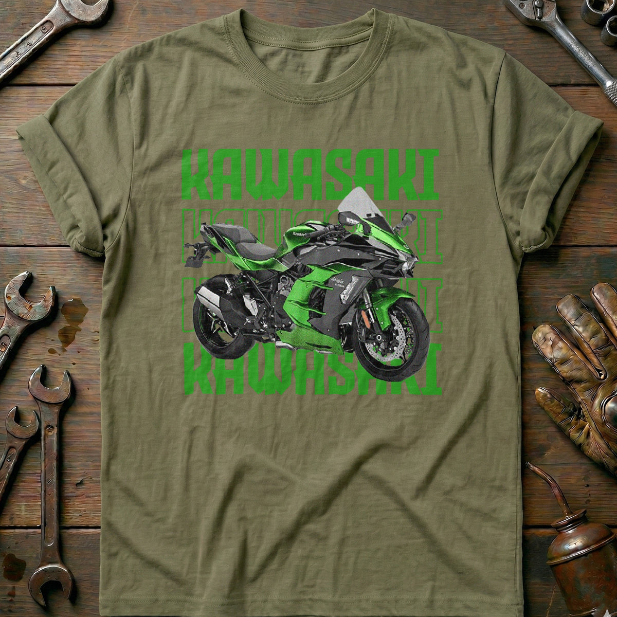 Olive - KAWASAKI H2R GREEN 028 T Shirt