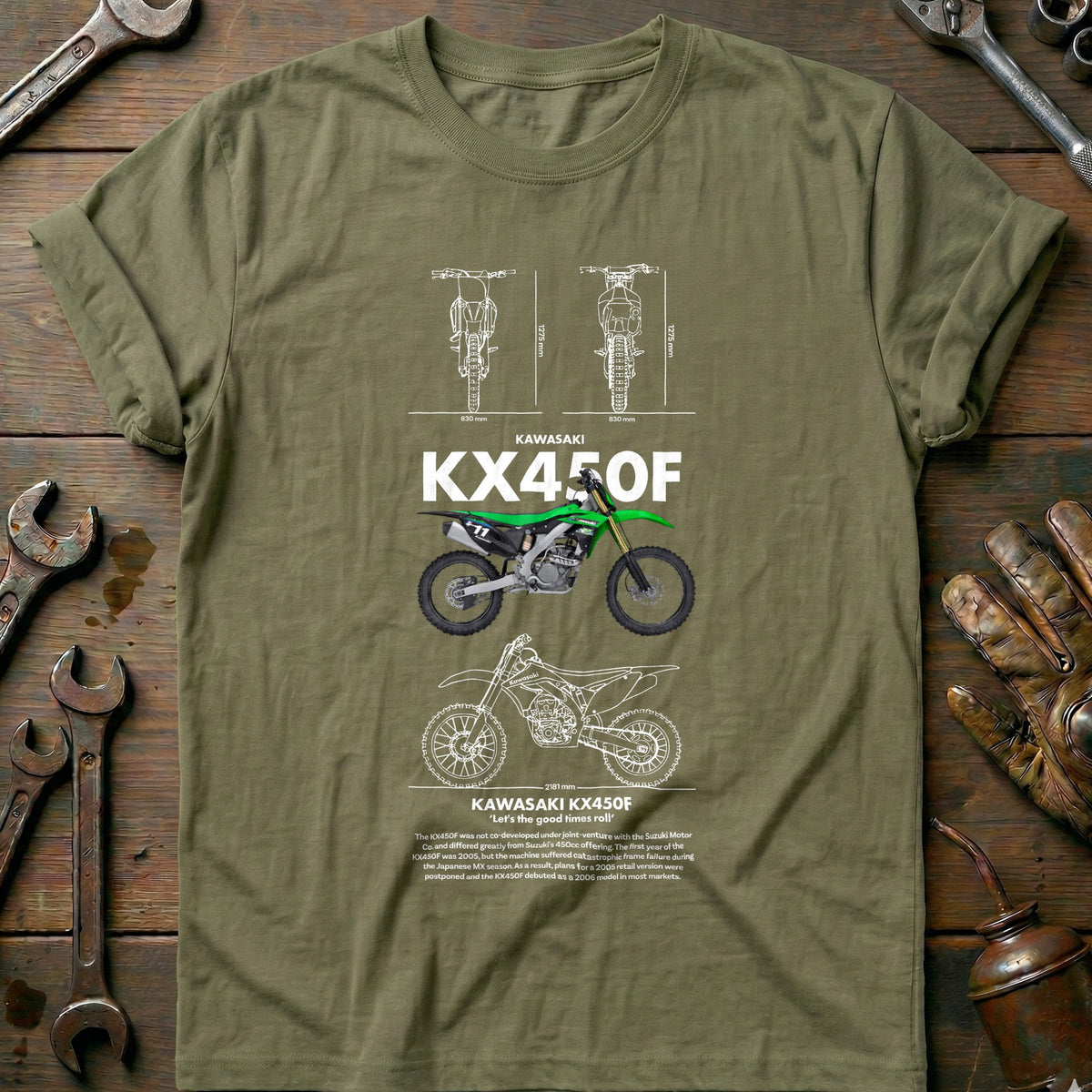 Olive - KAWASAKI KX450F W (1) T Shirt