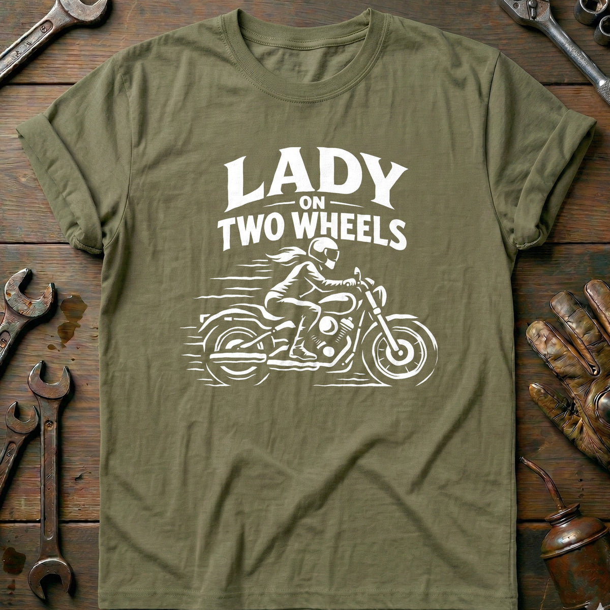 Olive - LADY TWO WHEELS 026 T Shirt