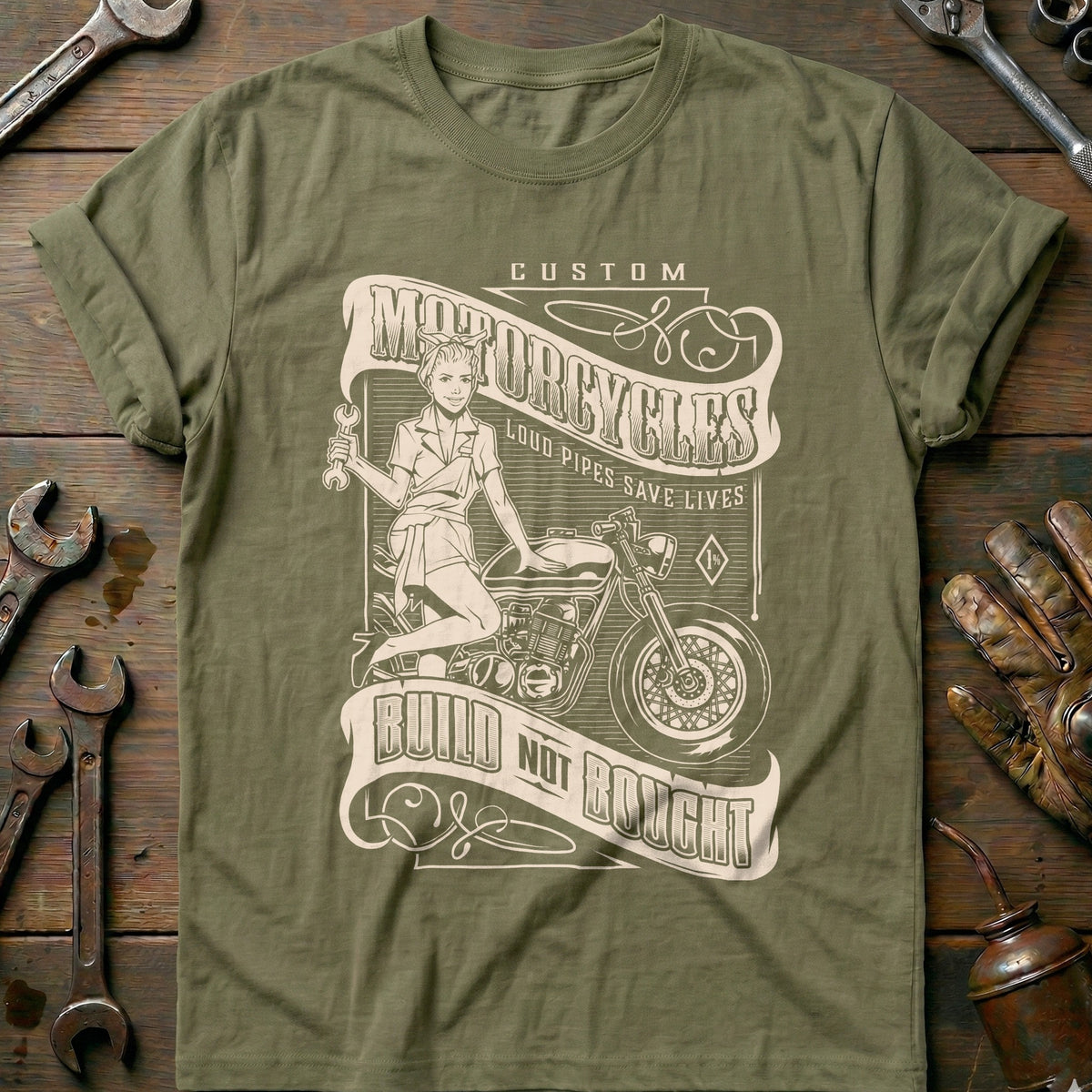 Olive - Mechanic Girl T-Shirt