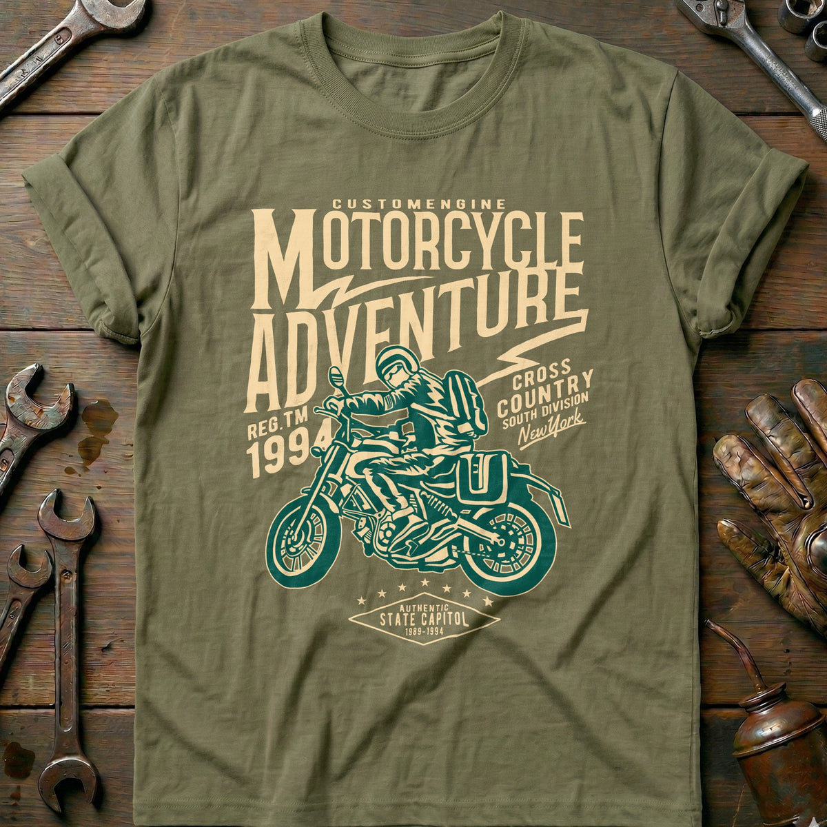 Olive - Motorcycle T-Shirt