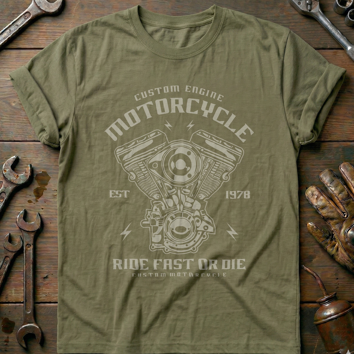 Olive - Motorcycle Engine 233 T-Shirt