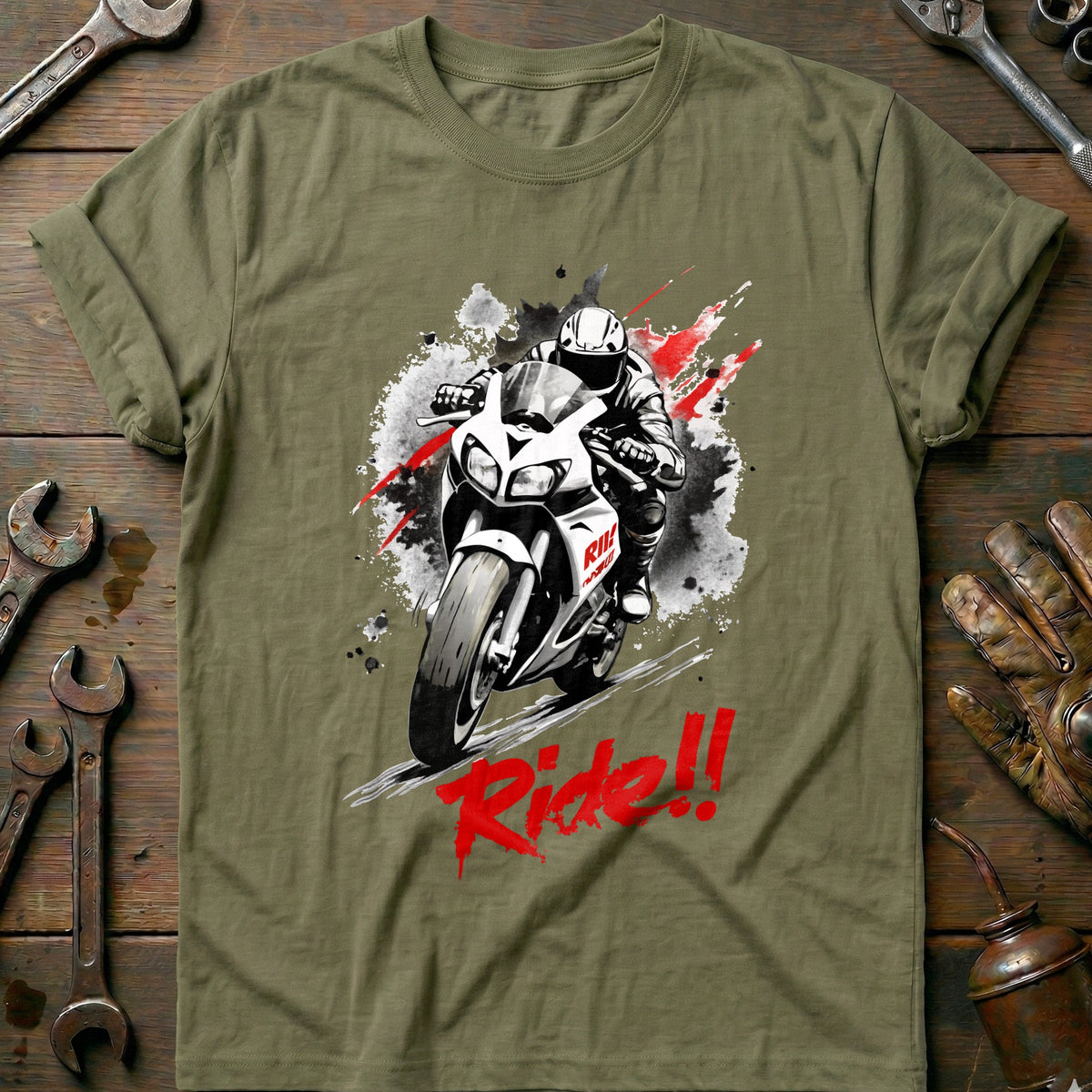 Olive - I Like My Motorcycle 25 T Shirt
