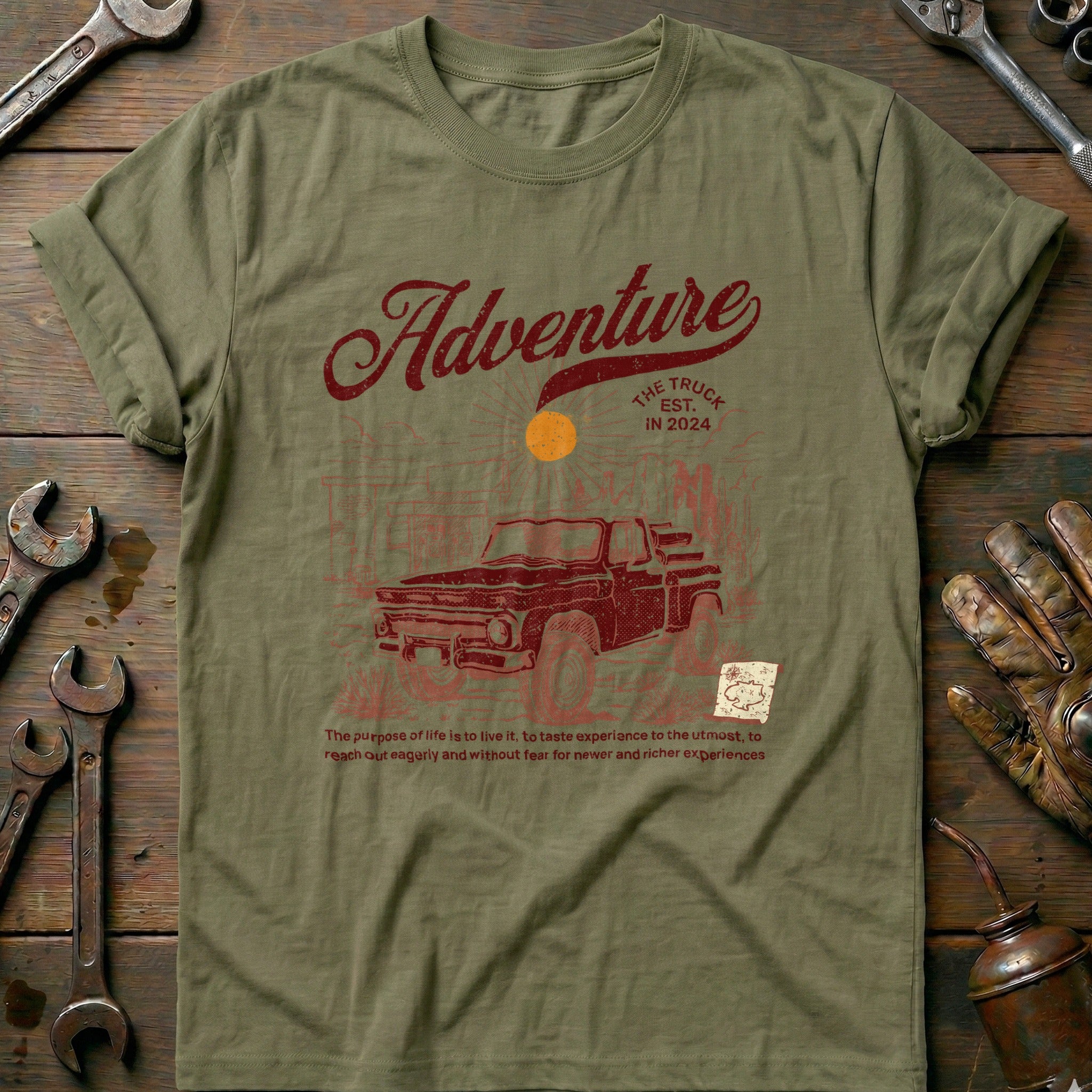 Olive - Mountain Truck T-Shirt
