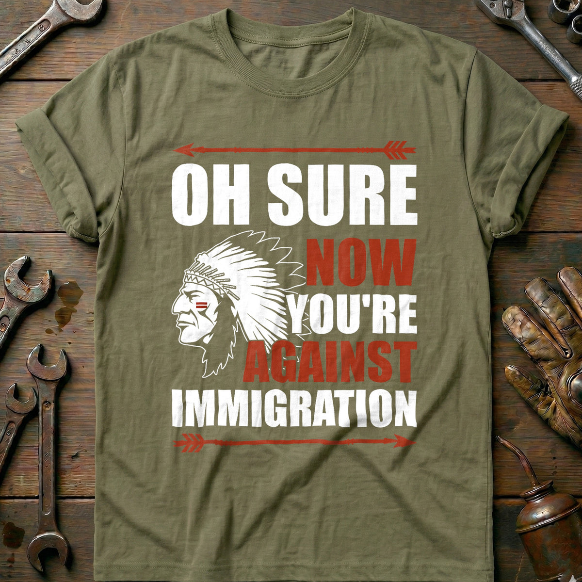 Olive - Native American T-Shirt