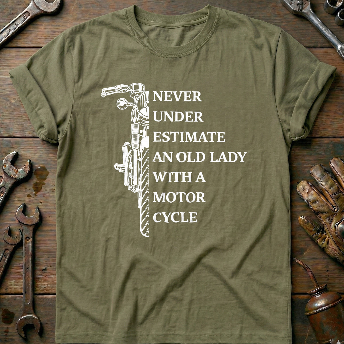 Olive - OLD LADY BIKE 026 T Shirt