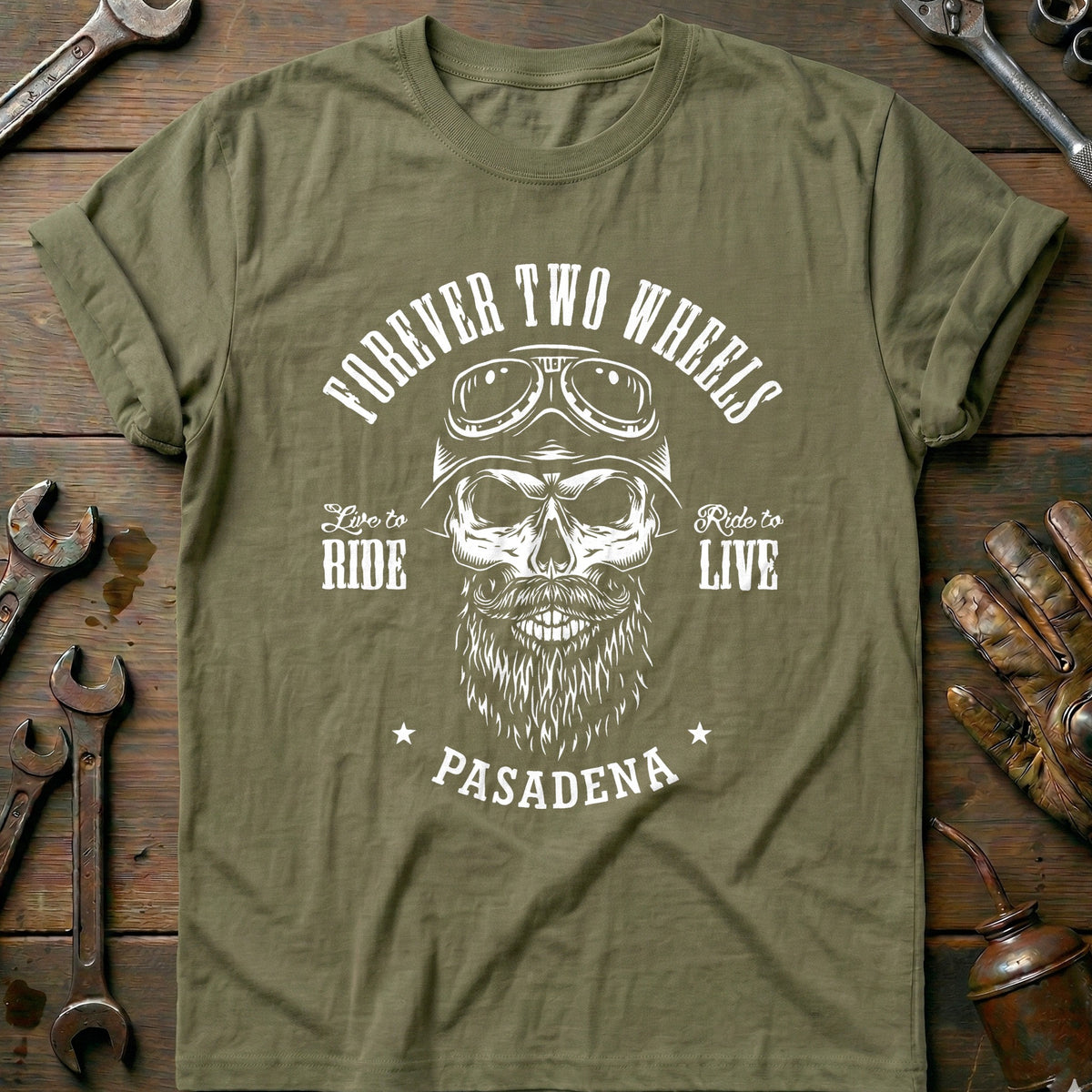 Olive - Pasadena Wheels T-Shirt