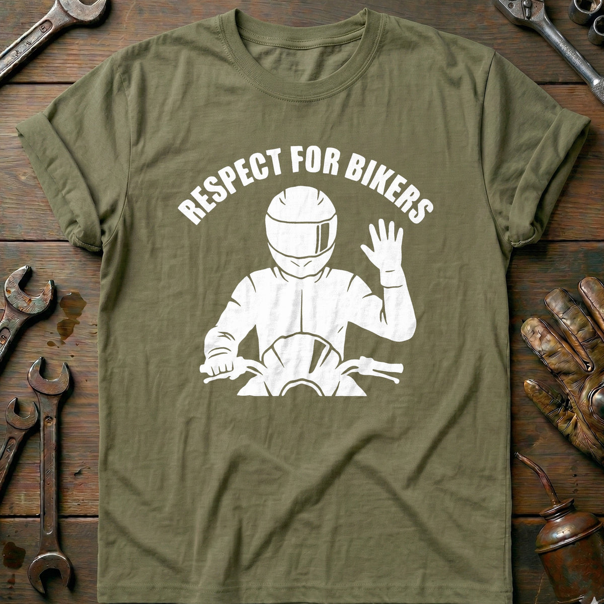 Olive - Respect For Bikers 4 T Shirt