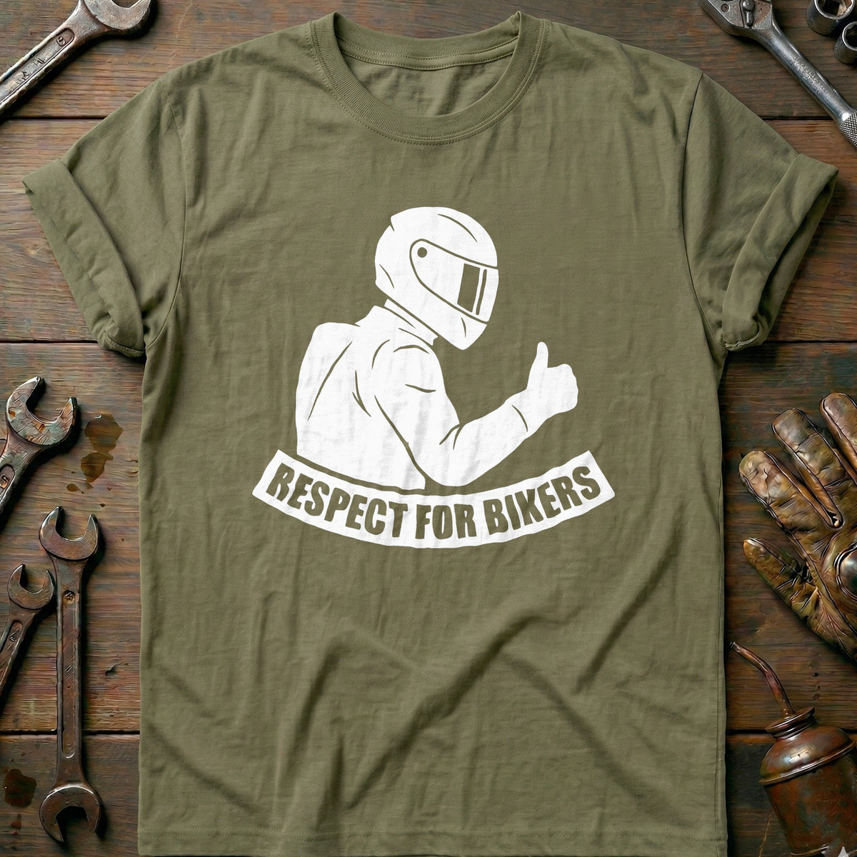 Olive - Respect For Bikers 5 T Shirt