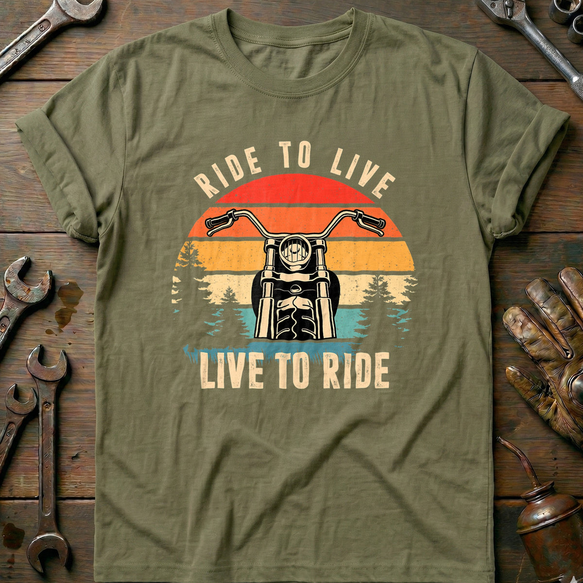 Olive - Ride to Live 643 T-Shirt