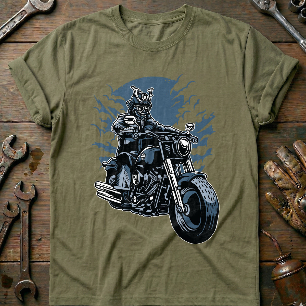 Olive - Samurai Biker T-Shirt