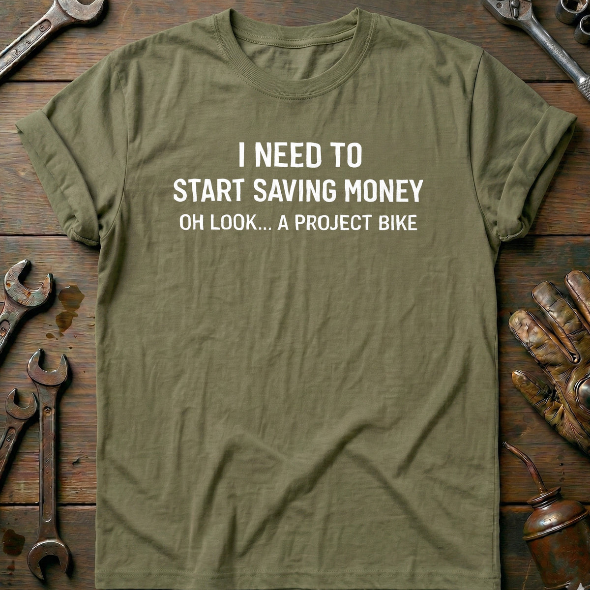 Olive - SAVE MONEY BIKER 026 T Shirt