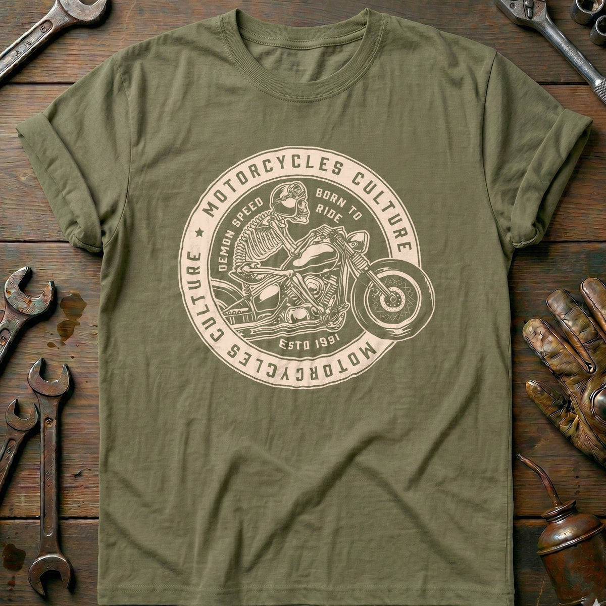 Olive - Skeleton Rider T-Shirt