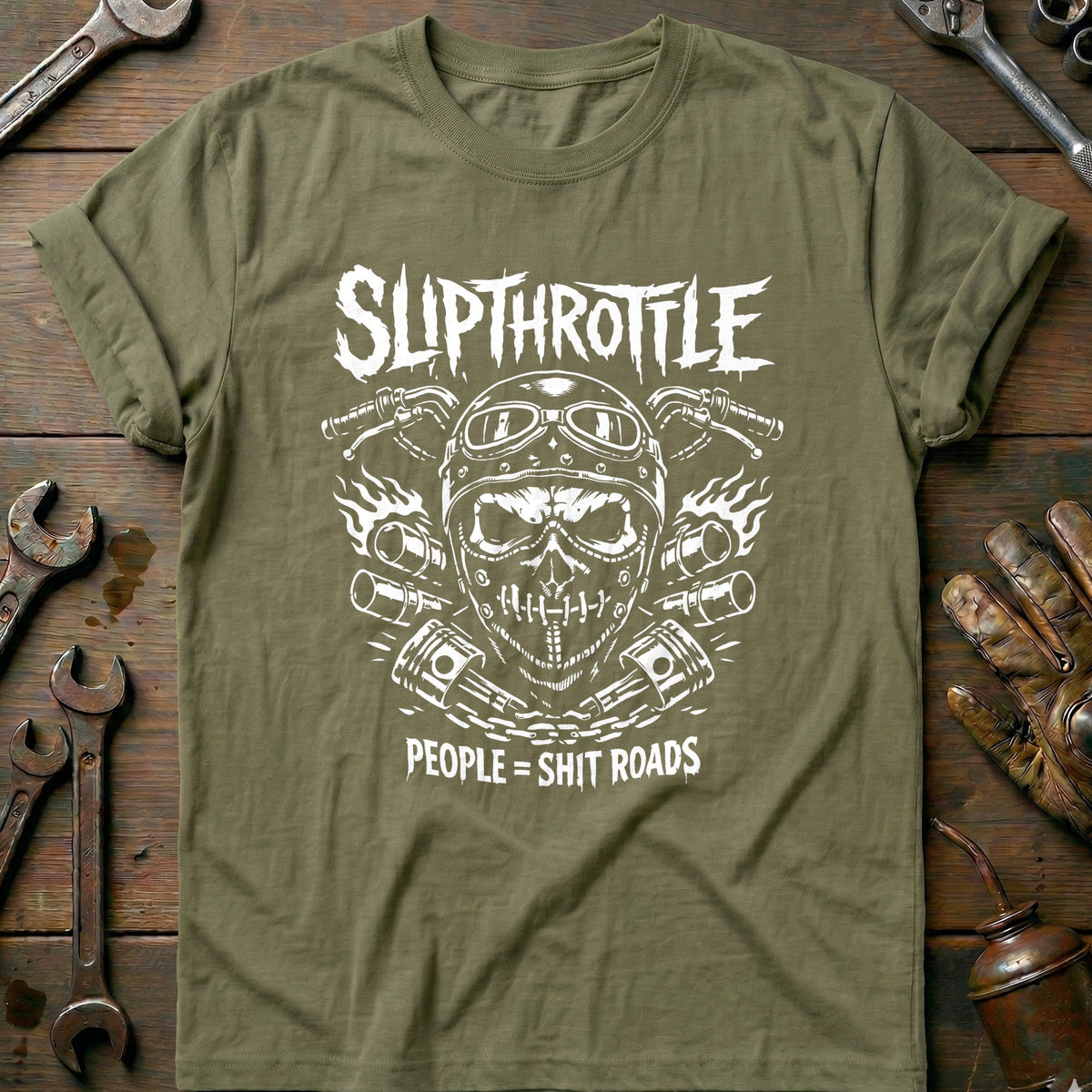 Olive - SLIPTHROTLE 026 T Shirt