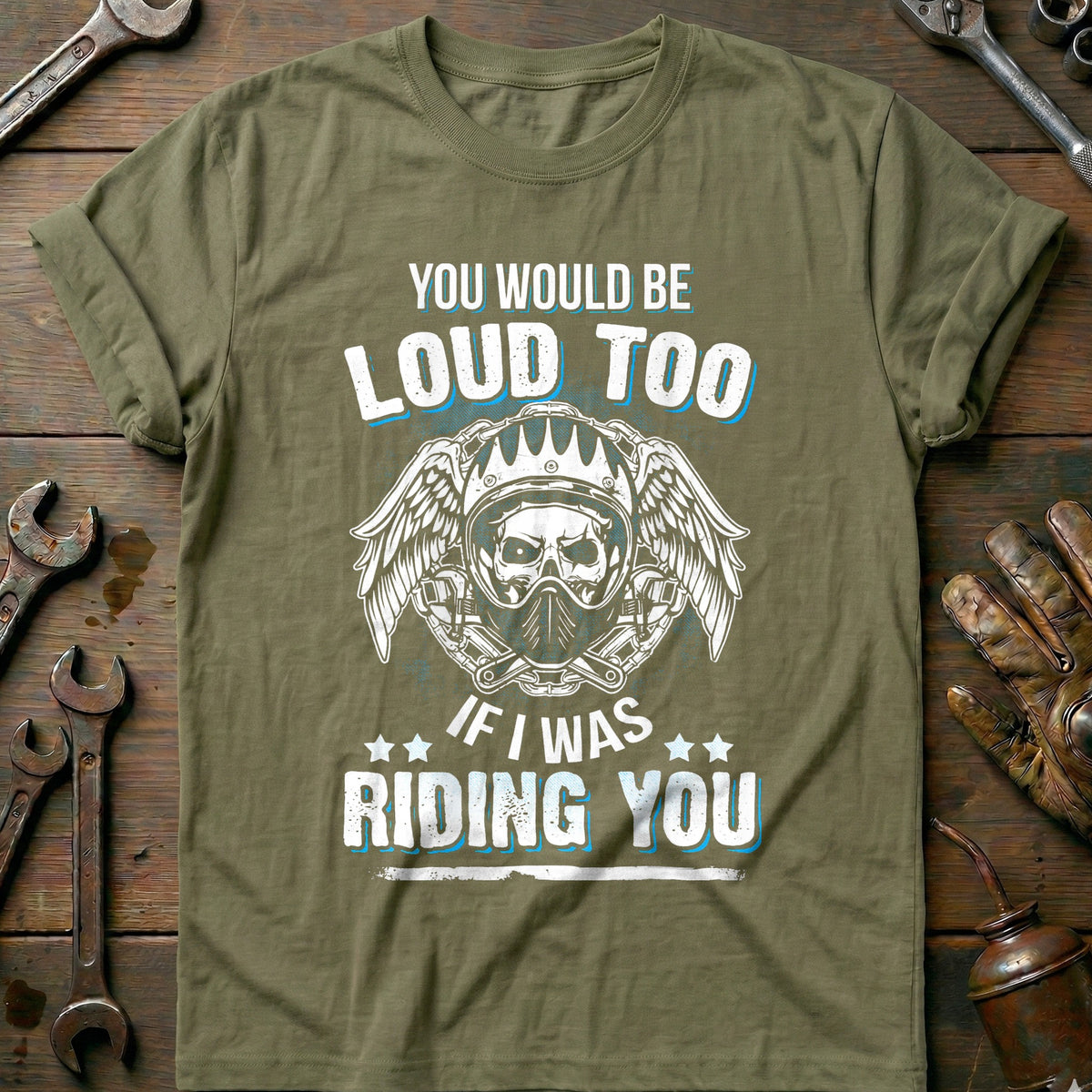 Olive - Loud Too Biker T-Shirt