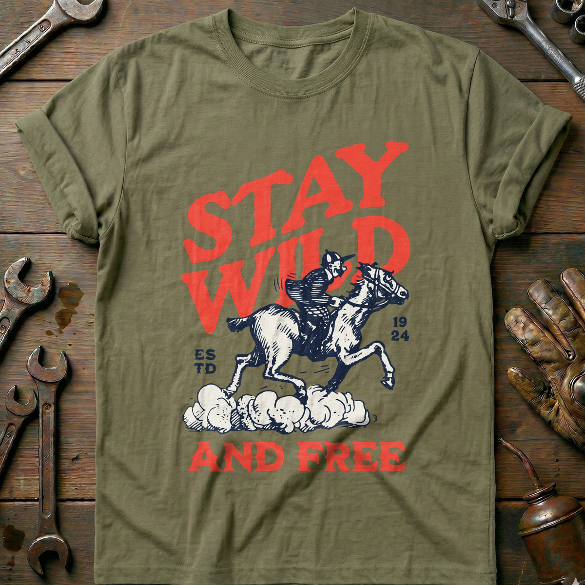 Olive - Stay Wild and T-Shirt