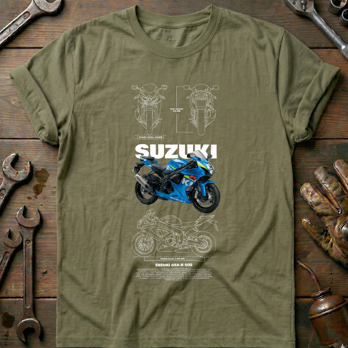 Olive - Suzuki GSX-R 600 T Shirt