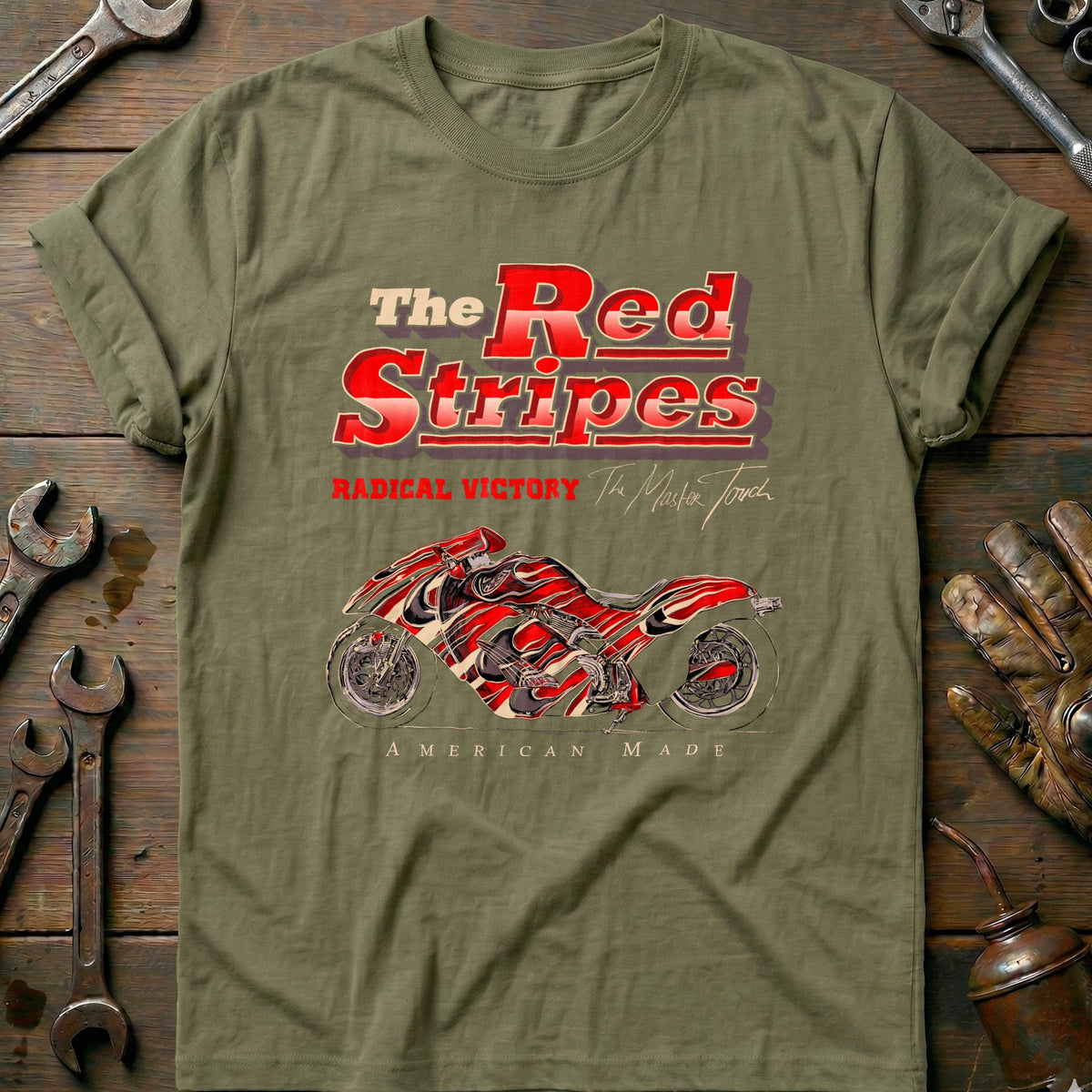 Olive - The Red Stripes - T-Shirt