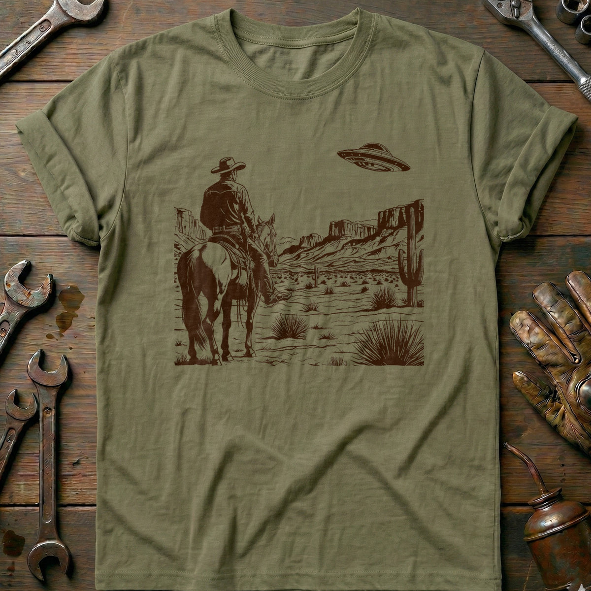 Olive - UFO Western - T-Shirt