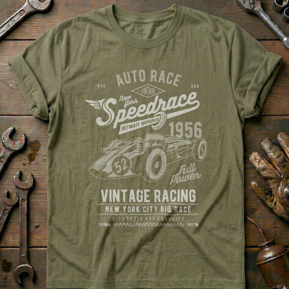 Olive - Vintage Speed Racer T Shirt