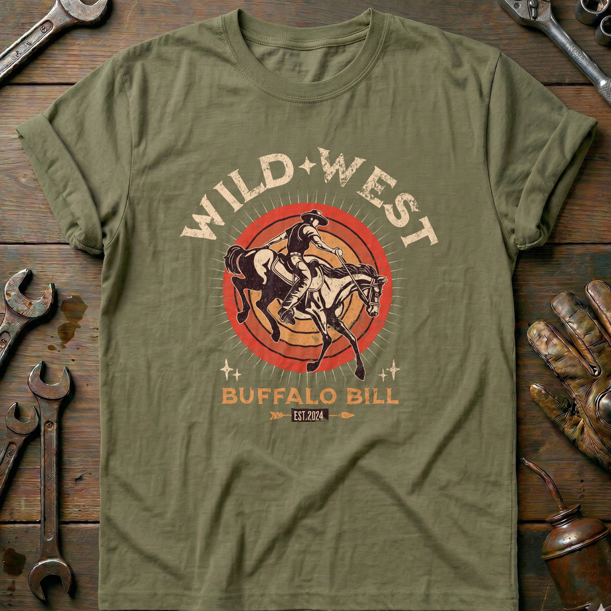 Olive - Wild West Buffalo T-Shirt