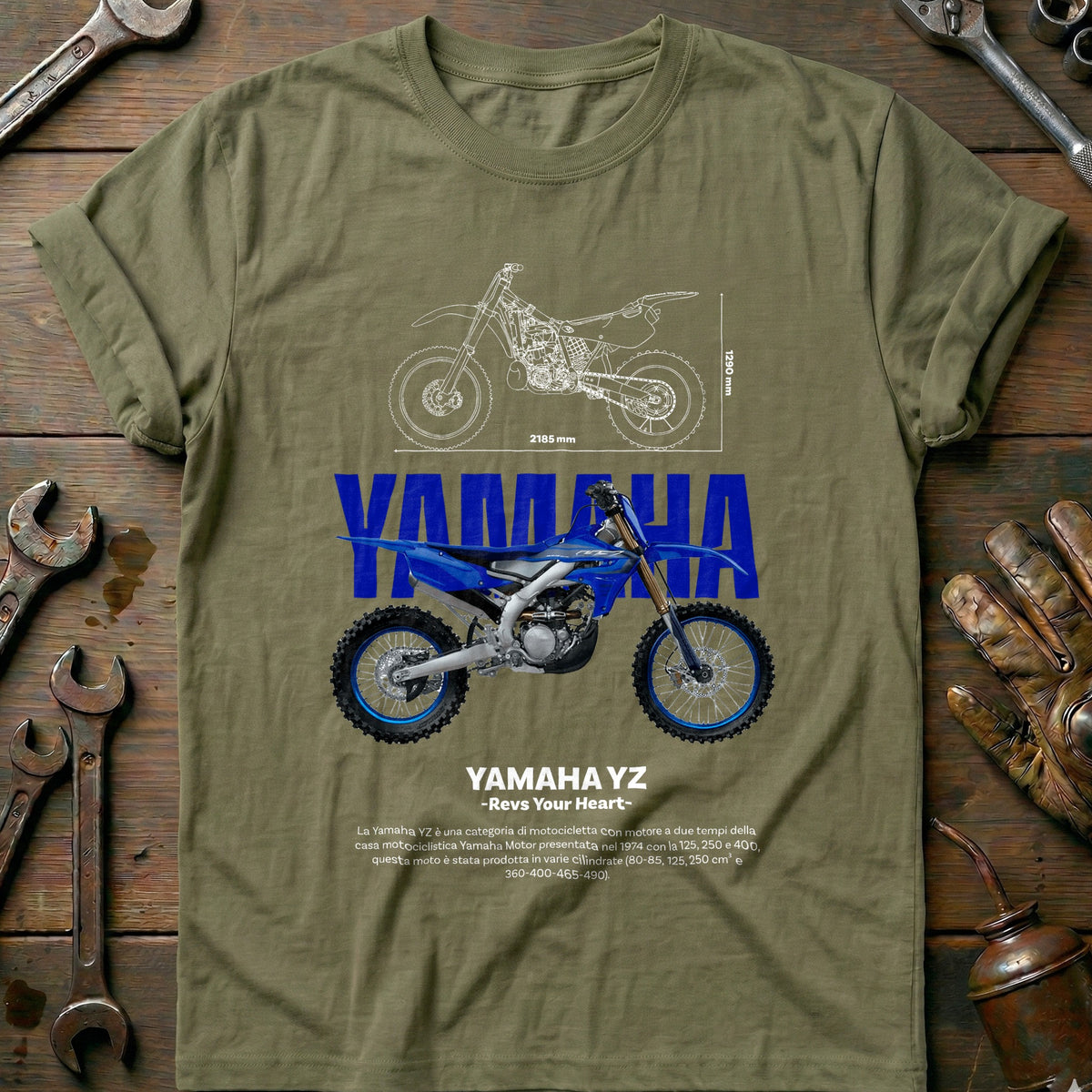 Olive - YAMAHA YZ white (1) T Shirt