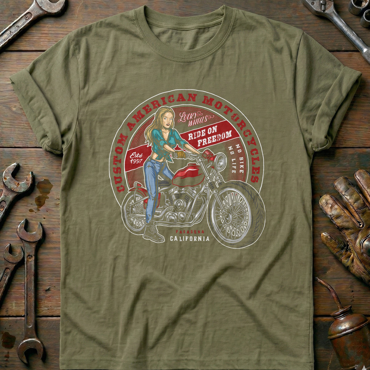 Olive - american motocycles vintage T Shirt