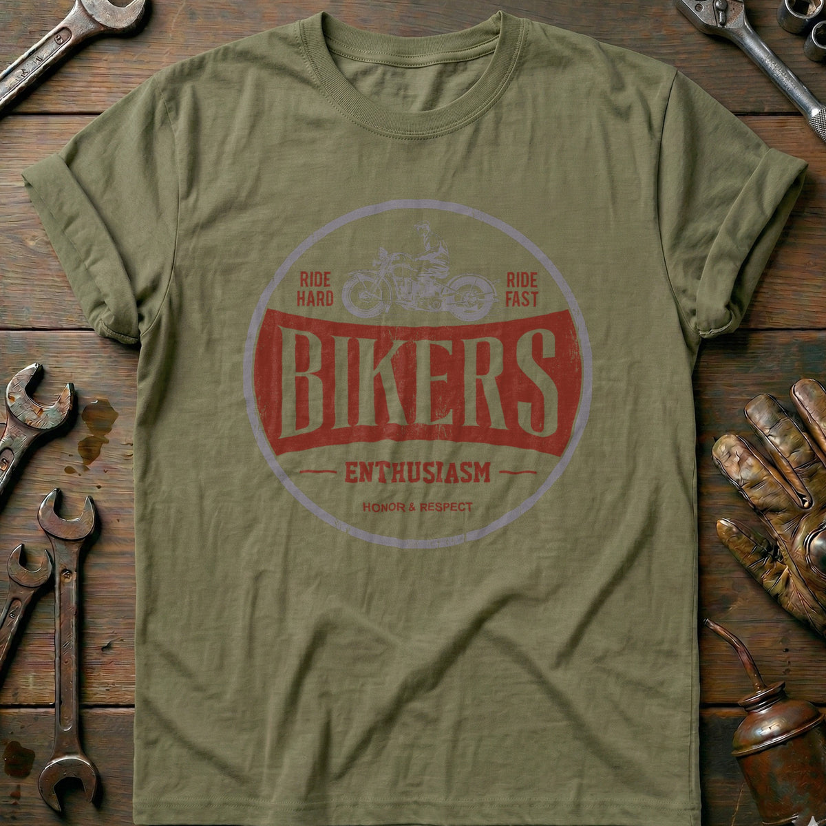 Olive - Bikers Enthusiasm T-Shirt