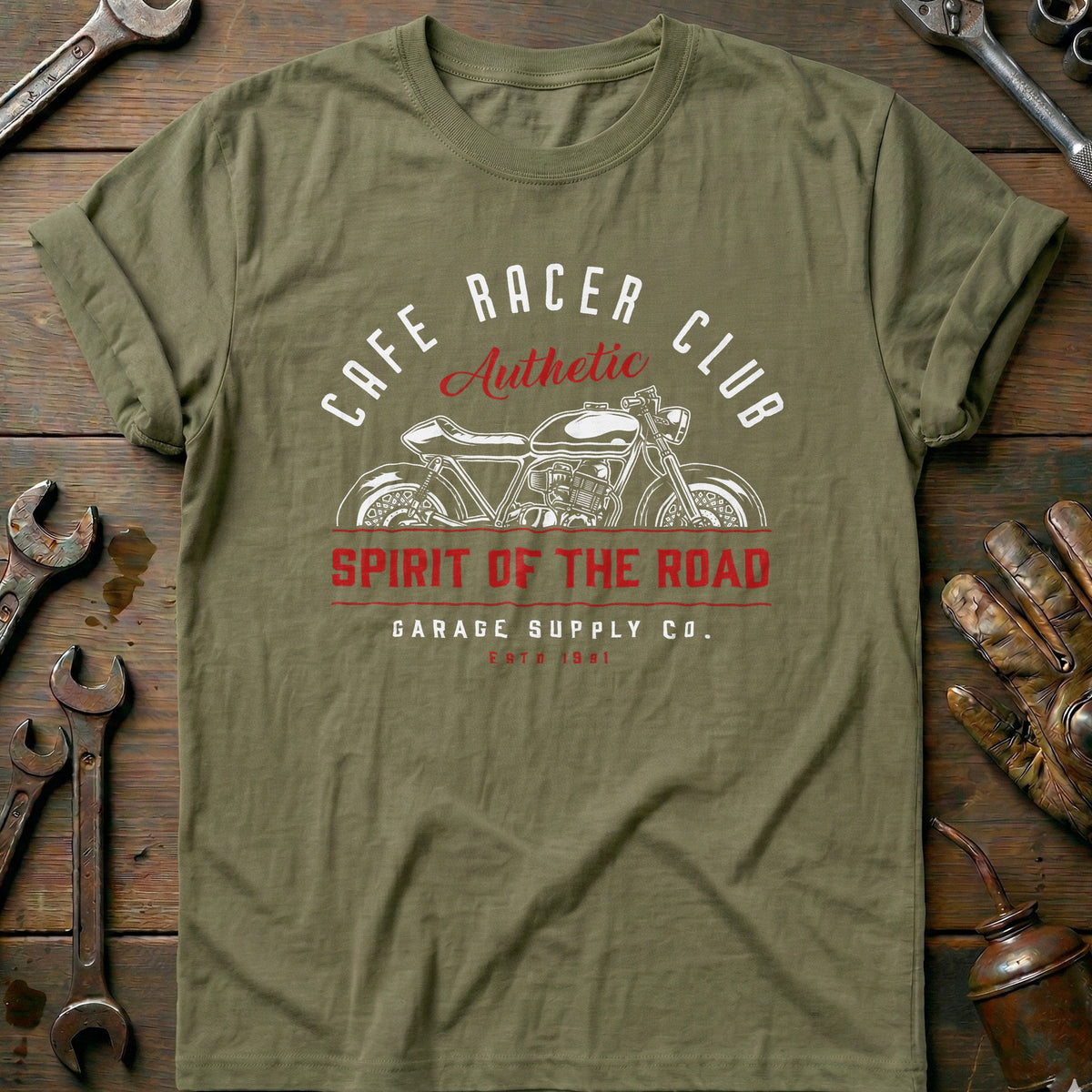 Olive - cafe racer club T Shirt