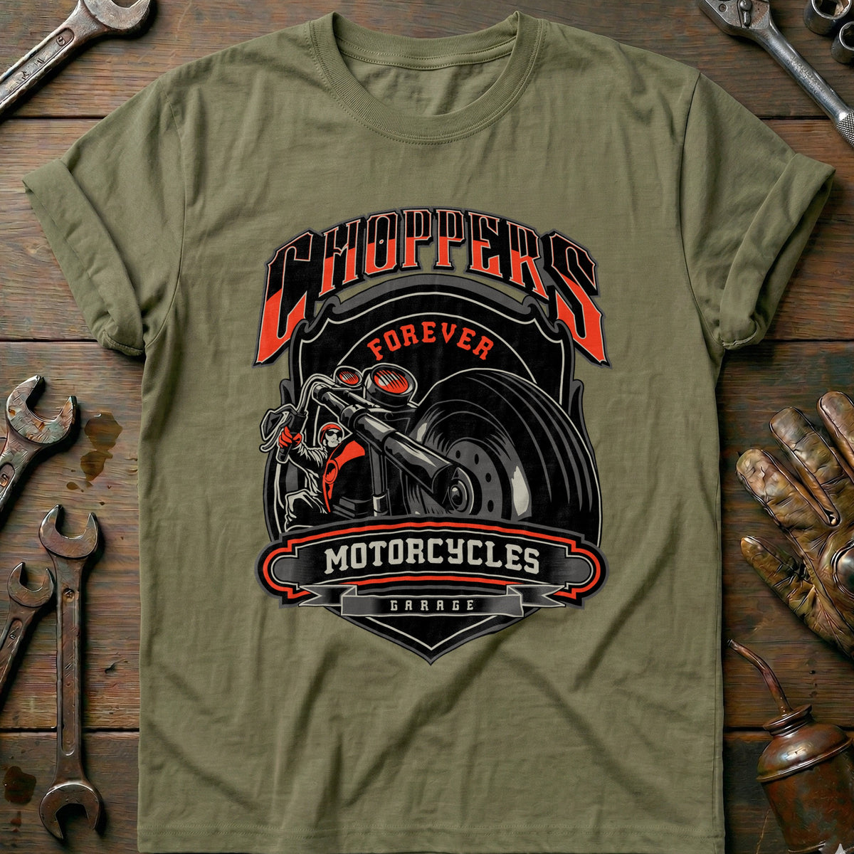 Olive - Choppers Forever T-Shirt