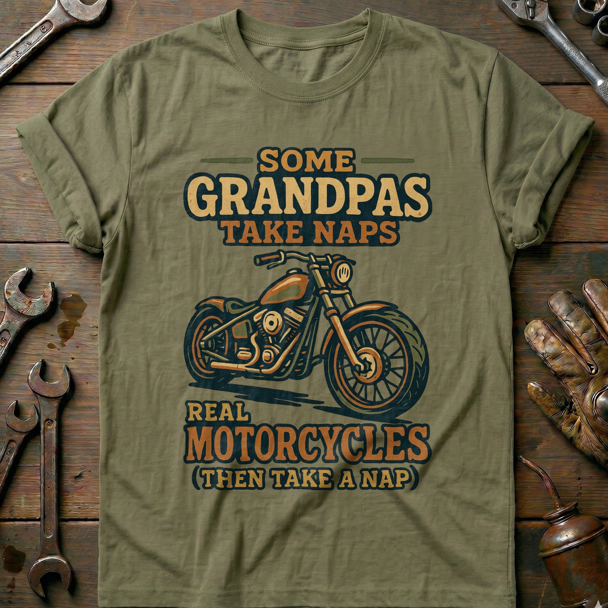 Olive - grandpas 26 motorcycle T Shirt