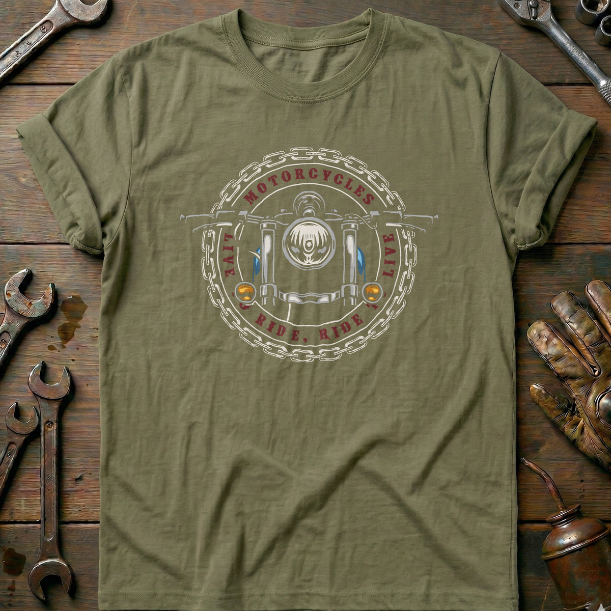 Olive - motorcycle ride vintage T Shirt