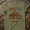 Olive - ride hard 35 motorcycle T Shirt