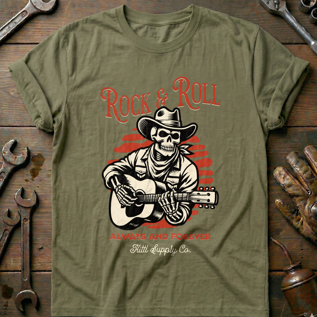 Olive - Rock Roll Cowboy T-Shirt