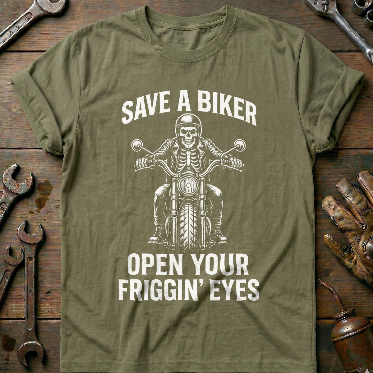 Olive - save a biker T Shirt