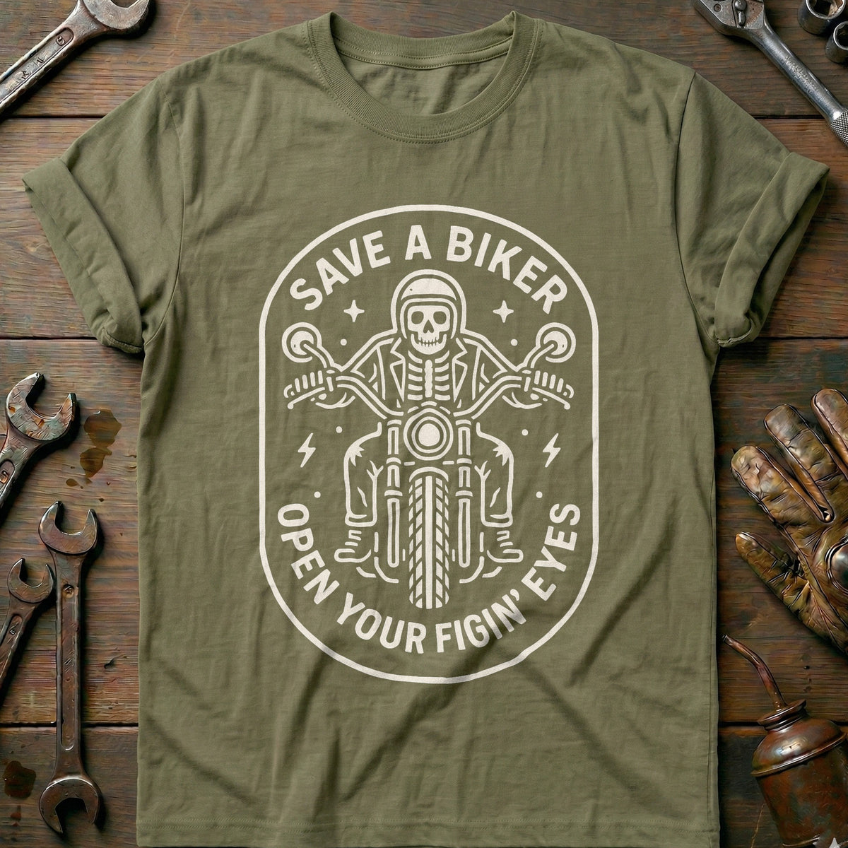 Olive - save a biker 66 T Shirt
