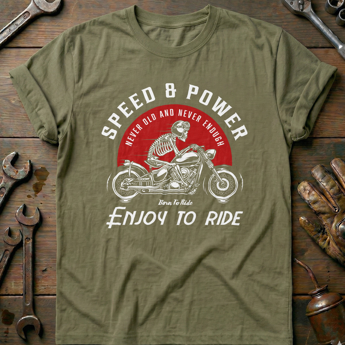 Olive - speed power vintage T Shirt
