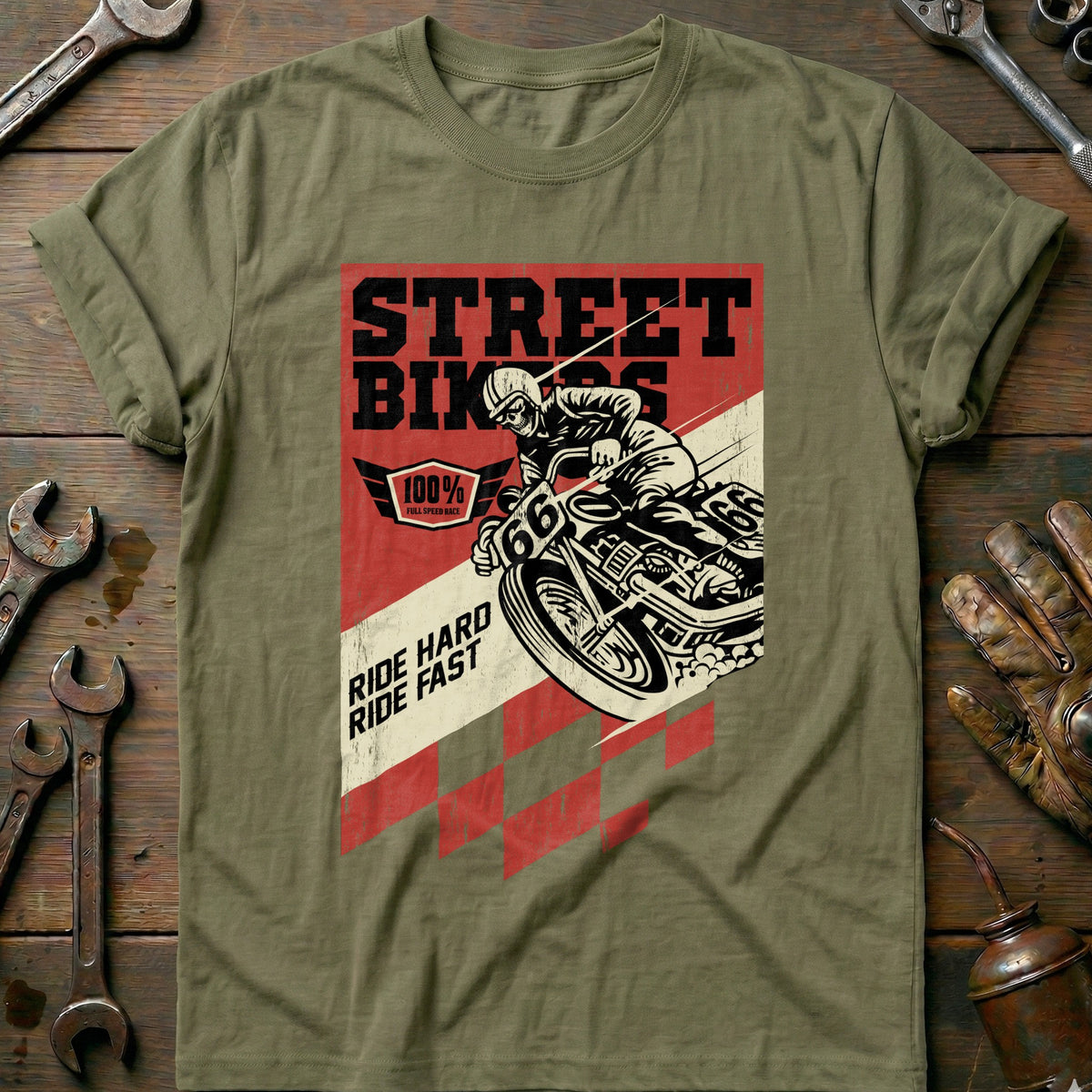 Olive - Street Bikers T-Shirt