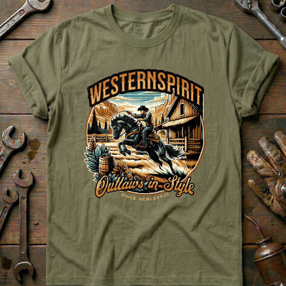 Olive - Western Spirit T-Shirt