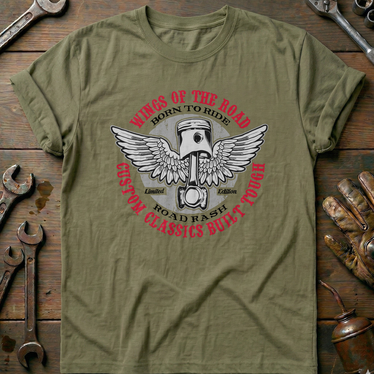 Olive - Wings of the Road T-Shirt