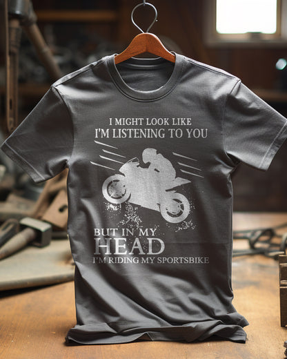 Look Like Listening Sportsbike Wheelie T-Shirt