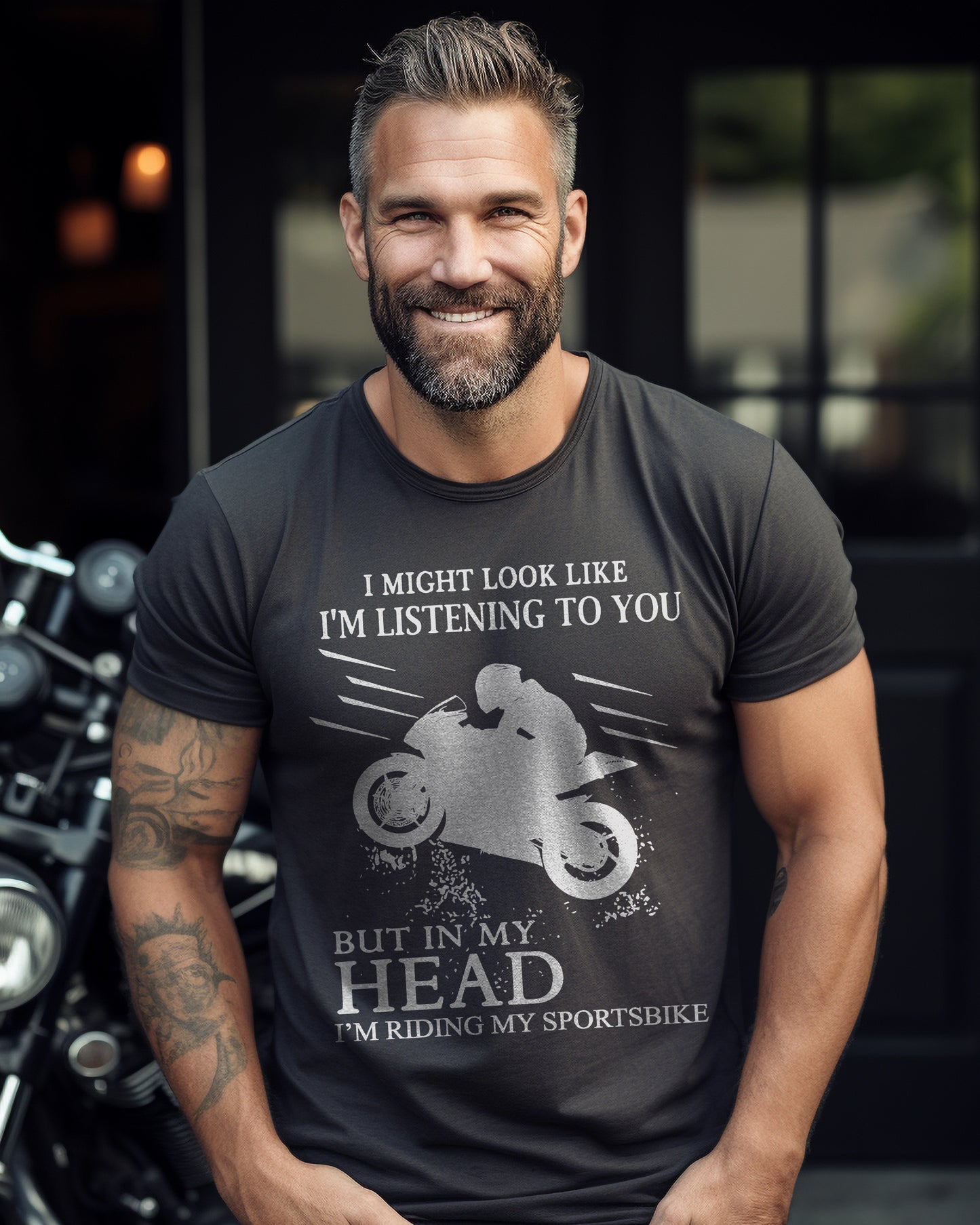 Look Like Listening Sportsbike Wheelie T-Shirt